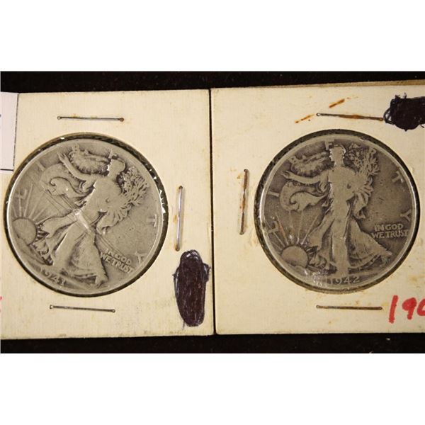 1941 & 1942 SILVER WALKING LIBERTY HALF DOLLARS