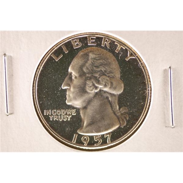 1957 WASHINGTON SILVER QUARTER PROOF