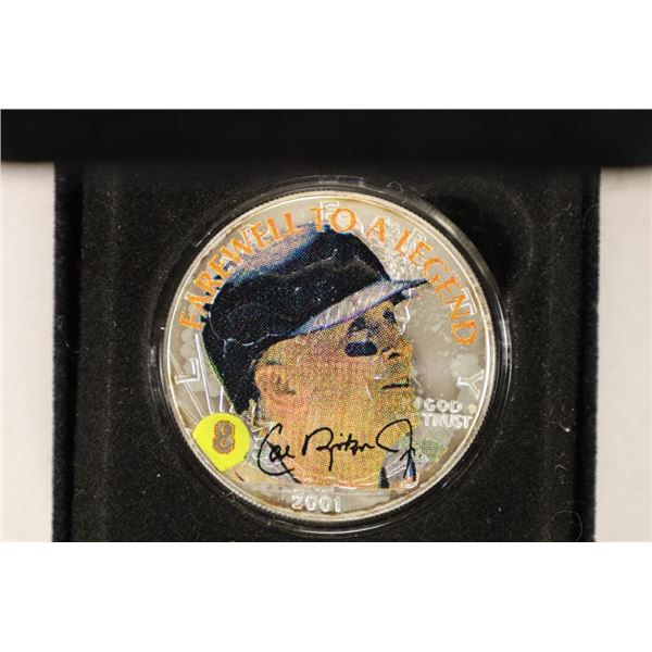 2001 COLORIZED AMERICAN SILVER EAGLE CAL RIPKEN JR