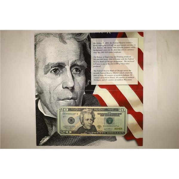 SERIES 2004 NEW COLOR OF MONEY $20 FRN CRISP UNC