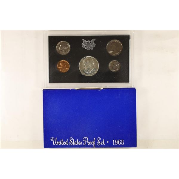 1968 US PROOF SET WITH BOX, 40% SILVER JFK HALF