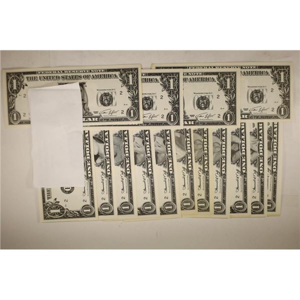 15 PIECES OF 1974 PORNOGRAPHIC $1 FRN'S