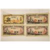 4 PIECES OF JAPANESE CURRENCY, 5 SEN &3-10 SENS