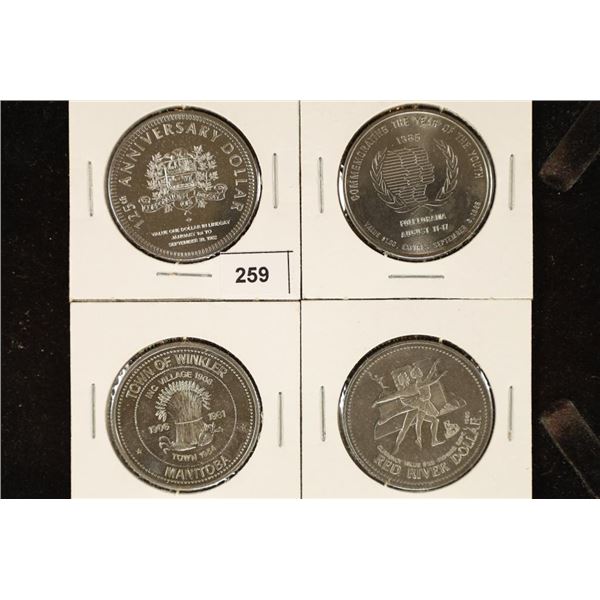 4 ASSORTED CANADA TRADE DOLLARS 1982 LINDSAY