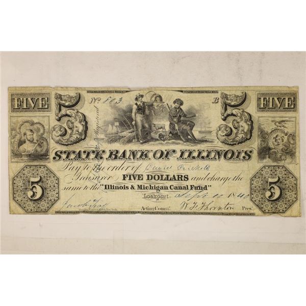 1840 STATE BANK OF ILLINOIS LOCKPORT.