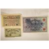 3 PIECES OF VINTAGE GERMAN CURRENCY 2 MARK,