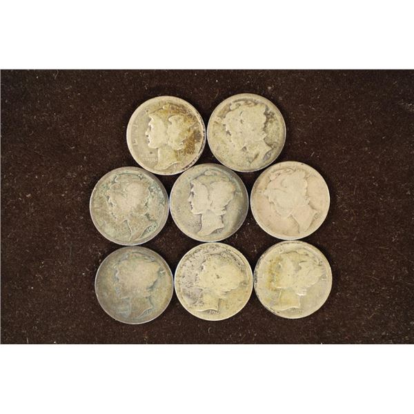 8 ASSORTED TEEN'S MERCURY DIMES