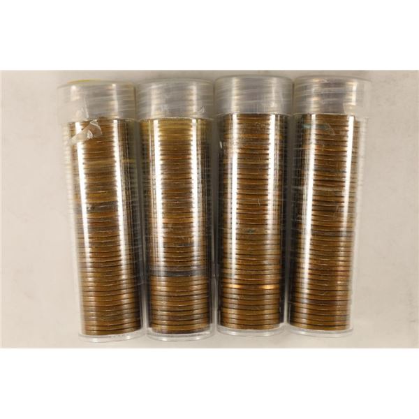 4 SOLID DATE ROLLS OF LINCOLN WHEAT CENTS 1944,