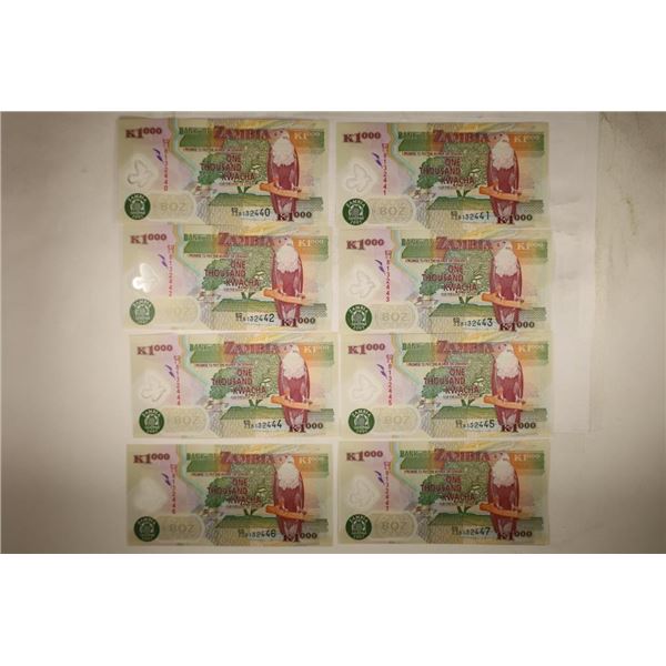 8-2005 BANK OF ZAMBIA CRISP UNC 1000 KWACHA