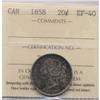 Image 1 : 1858 Canadian 20 Cent ICCS EF40