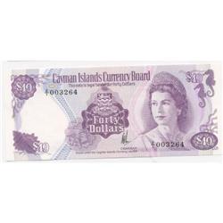 1974 Cayman Islands $40 Banknote
