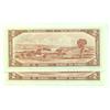 Image 2 : Matched Pair 1954 Bank of Canada Radar Two Digit $2 Look!