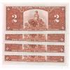 Image 1 : Lot of 4 Consecutive 1937 Bank of Canada $2 Notes