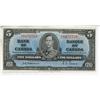 Image 1 : 1937 Bank of Canada $5 Scarce Osborne Signature