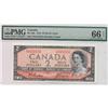 Image 1 : 1954 Bank of Canada Devil's Face $2 PMG GEM UNC 66 EPQ
