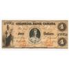 Image 1 : 1859 Colonial Bank of Canada $4 Chartered Banknote