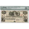 Image 1 : 1849 Farmer's Joint Stock Bank $5 PMG AU58 Radar #4554