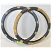 Image 1 : 2 NEW STEERING WHEEL GRIP COVERS 14-15"
