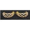 Image 1 : PIERCED EARRINGS GOLD WITH CLEAR CRYSTAL GLASS