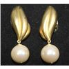 Image 1 : CLIP ON GOLD AND "PEARL" DROP EARRINGS