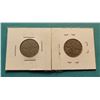 Image 1 : 14)  LOT OF 2 CANADIAN VINTAGE 5 CENT COINS: