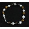 Image 1 : #27-NATURAL TIGER EYE&FRESH WATER PEARL BRACELET