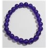 #361-NATURAL AMETHYST BEAD BRACELET 7.5"