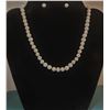 Image 1 : 19)  8MM WHITE AKOYA PEARL 18" NECKLACE AND