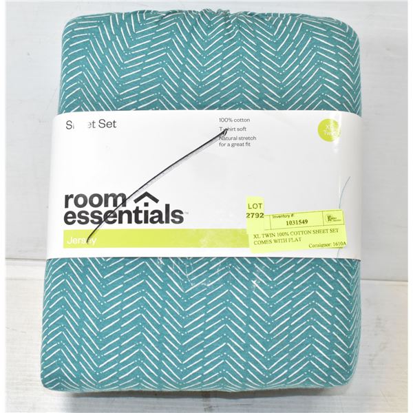 XL TWIN 100% COTTON SHEET SET COMES WITH FLAT