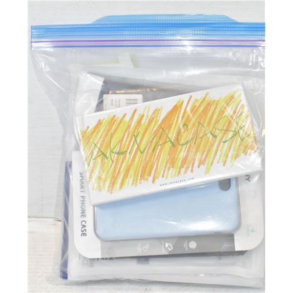 FREEZER BAG W/ 10 ASSORTED PHONE CASES