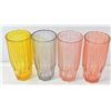 Image 1 : SET OF 4 VINTAGE RIBBED DRINKING GLASSES