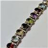 Image 2 : BZ604-91 SILVER MULTI GENUINE GEMSTONE 7.5" BRACE