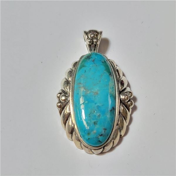 BZ604-64 SILVER TURQUOISE PENDANT