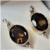Image 1 : BZ604-93 SILVER SMOKEY QUARTZ EARRINGS