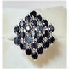 Image 1 : BZ604-51 SILVER DARK BLUE SAPPHIRE  RING