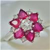 Image 2 : BZ604-58 SILVER CREATED RUBY AND CZ RING