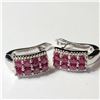 Image 1 : BZ604-67 SILVER RUBY EARRINGS