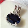 Image 2 : BZ604-100 SILVER CREATED SAPPHIRE AND CZ  PENDANT