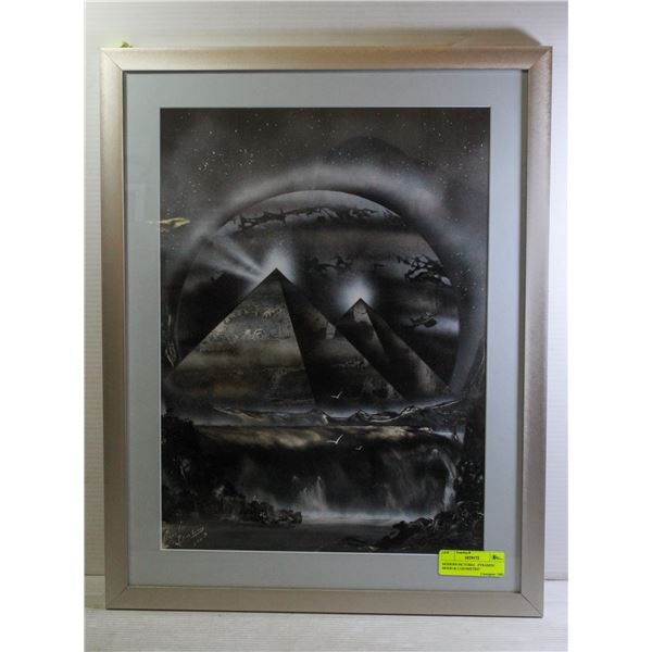 MODERN PICTURES - PYRAMID/ MOON & 2 GEOMETRIC