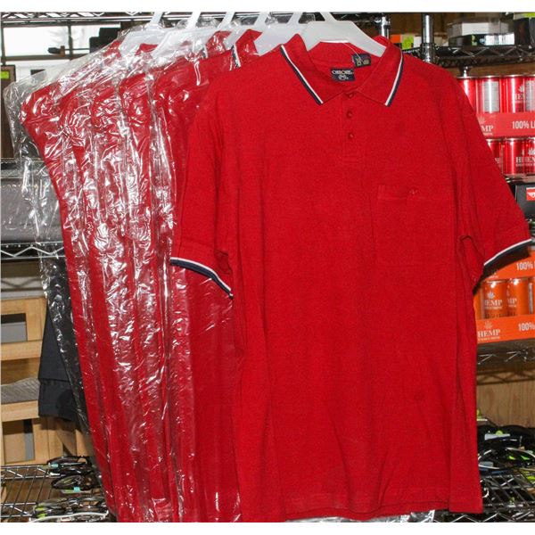 LOT OF 6 NEW CHEROKEE RED POLO SHIRTS SIZE LARGE