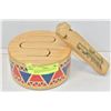 Image 1 : CHILD'S WOODEN DRUM & TRAIN WHISTLE