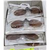 Image 1 : BOX OF AMBER COLOR CLIP-ON SUNGLASSES.