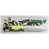 Image 1 : CAMO SURIVAL KNIFE AND SHEATH WITH CUTTING CABLE