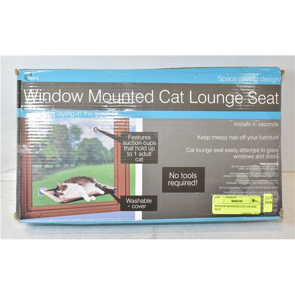 WINDOW MOUNTED CAT LOUNGE SEAT.