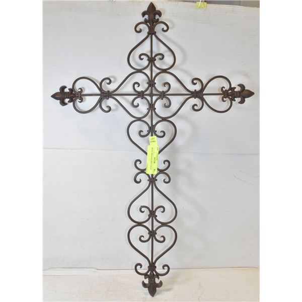 METAL WROUGHT IRON CROSS