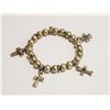 Image 1 : SILVER TONE BALL & CROSS BRACELET