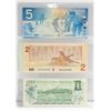 Image 2 : UNCIRCULATED 5, 2 & 1 DOLLAR BILLS