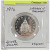 Image 1 : 1976 LIBRARY OF PARLAMENT SILVER DOLLAR