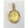 Image 2 : JS72-21 14K YELLOW GOLD LEMON QUARTZ PENDANT