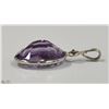 Image 2 : 14K WHITE GOLD AMETHYST AND DIAMOND PENDANT